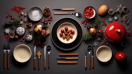  a christmas table setting with silverware, silverware, silverware, silverware, silverware, silverware, silverware, silverware, silverware, silverware, silverware, silverware, and more.
