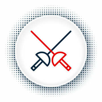 recommend clip art: Line Fencing icon isolated on white background. Sport equipment. Colorful outline concept. Vector