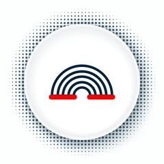 Line Rainbow icon isolated on white background. Colorful outline concept. Vector