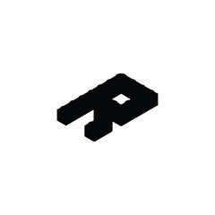 R letter icon. Simple style R company poster background symbol. R brand logo design element. R t-shirt printing. Vector for sticker.