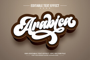 Arabica 3D editable text effect template