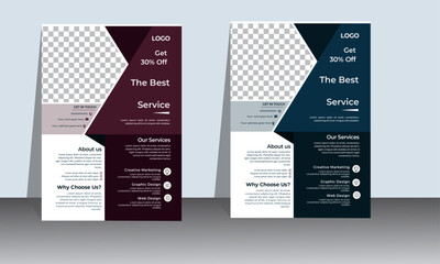 Flyer design with elegant color combination.