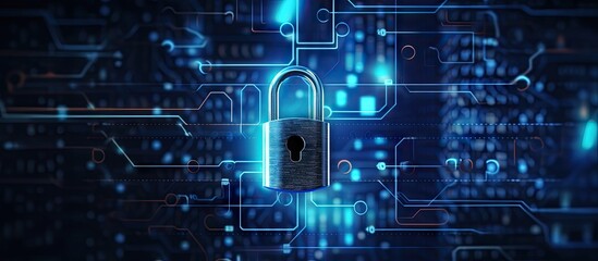 Policy for managing digital keys file data transfer and privacy with emphasis on cyber security awareness Copy space image Place for adding text or design