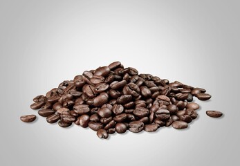 Roasted aroma coffee beans on background