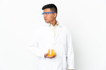 Young Ecuadorian scientific man looking to the side