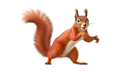 red squirrel isolated on transparent background cutout © Papugrat