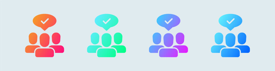Public solid icon in gradient colors. Social signs vector illustration.