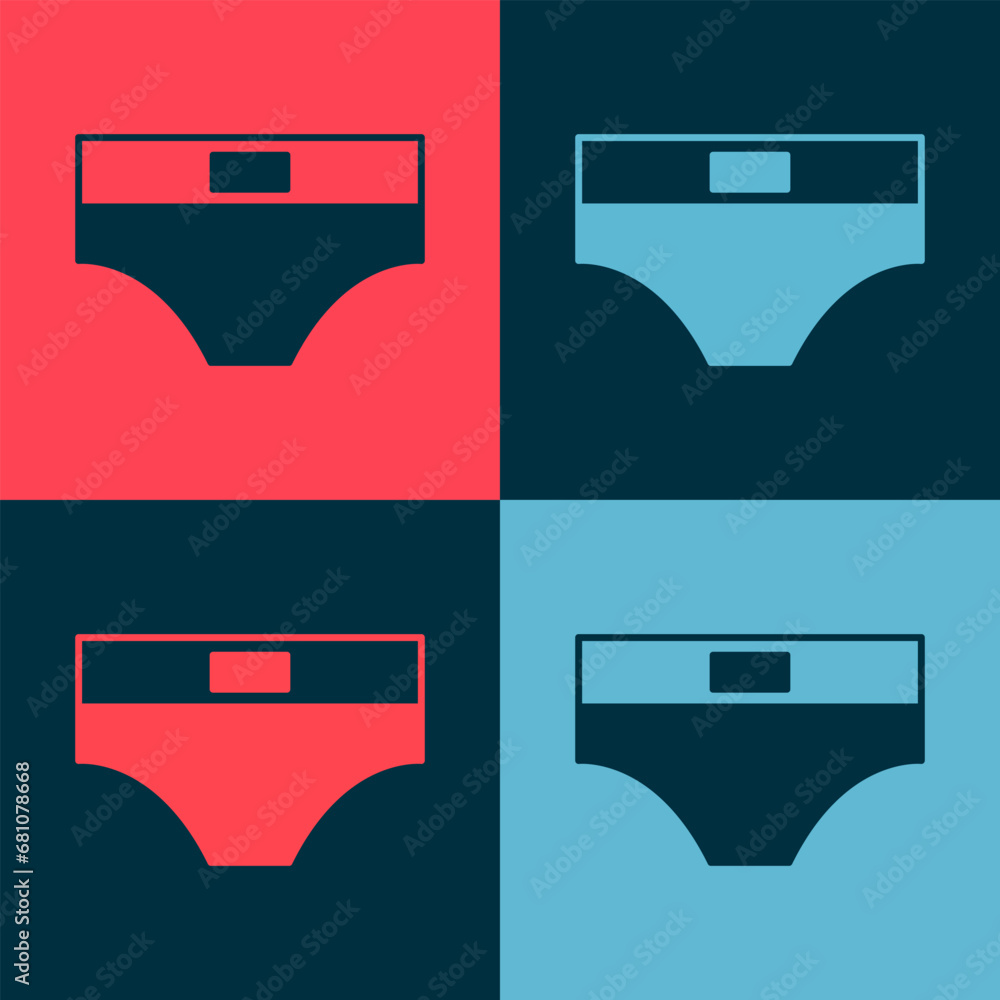 Sticker Pop art Men underpants icon isolated on color background. Man underwear. Vector