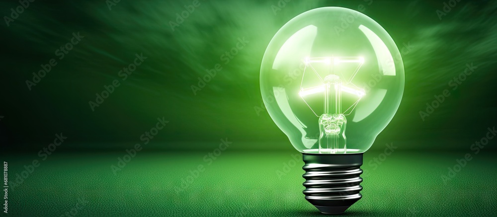 Poster renewable panel and bulb eco friendly copy space image place for adding text or design