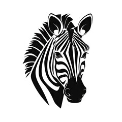 Zebra Head Icon, Africa Symbol, Zoo Logo, Minimal - obrazy, fototapety, plakaty