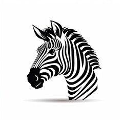 Fototapeta na wymiar Zebra Head Icon, Africa Symbol, Zoo Logo, Minimal