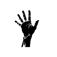 Dead man raising up hand on white AI generative illustration