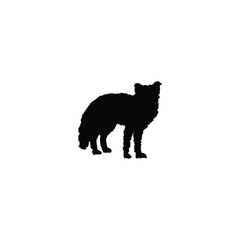Fox icon. Simple style nature wild theme poster background symbol. Fox brand logo design element. Fox t-shirt printing. Vector for sticker.
