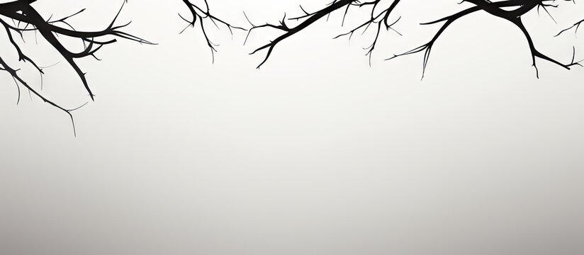 Silhouettes of branches Copy space image Place for adding text or design