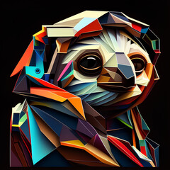 cubist sloth - obrazy, fototapety, plakaty