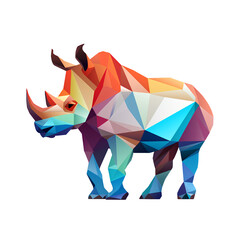 geometric rhino on transparent background png