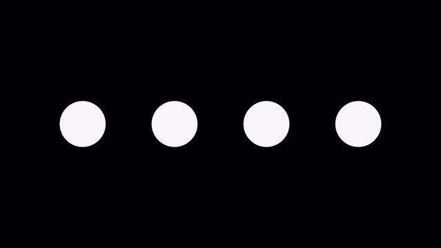 Four circles combine into one. 2D animation video. Motion graphics with alpha channel.