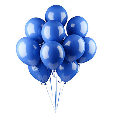 blue balloons isolated on white