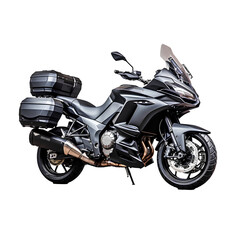 Fototapeta na wymiar Motorcycle touring on transparent background PNG. Motorcycle touring concept.