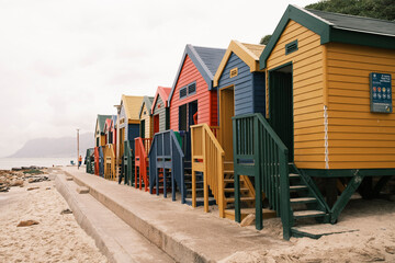 Naklejka premium Muinzenberg Beach colorful Houses
