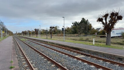 railway tracks in the morning