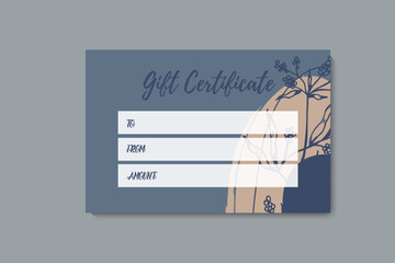 Set of colorful gift cards template. Modern style vector illustration of flowers for saloon, gallery, spa, shop. Gift voucher	
