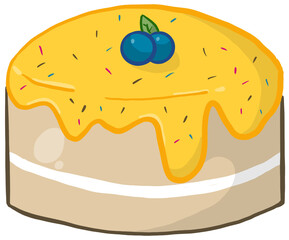 Cheese cake blueberry illustration