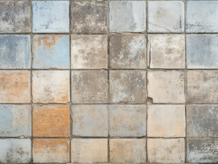 Fototapeta premium Vintage Style Old Ceramic Tile Background with Clean Minimalist Lines, Anti-Trash Aesthetic, and Timeless Minimalist Design
