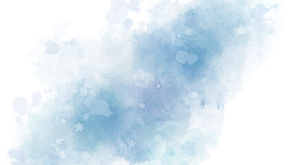 水彩テクスチャの背景素材　ブルー　冬イメージ　横長　16:9