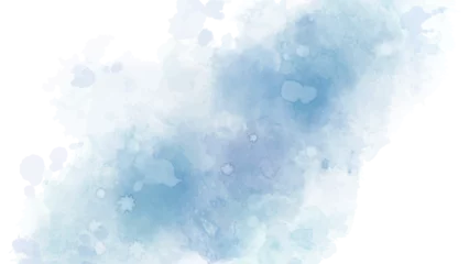 Poster 水彩テクスチャの背景素材　ブルー　冬イメージ　横長　16:9 © meg_saiki