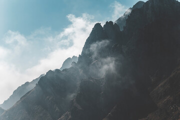 mountains in the mist