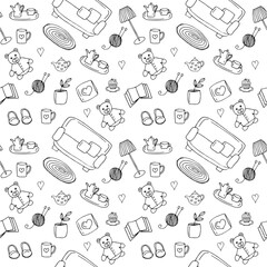 Cozy House seamless pattern vector illustration hand Drawing