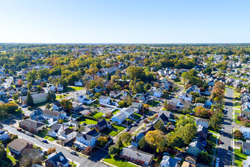 Area residential homes in small American town set at countryside of New Jersey