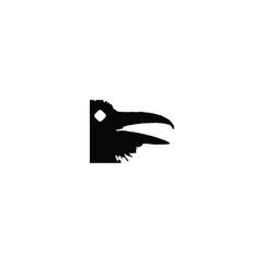 Crow icon. Simple style Halloween holiday poster background symbol. Crow brand logo design element. Crow t-shirt printing. Vector for sticker.