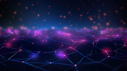 Obraz premium Network of lines and dots. Generative Ai