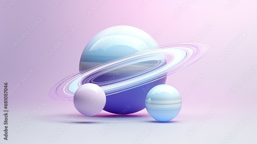Poster a blue and white object sitting on top of a white table next to a blue and white object on top of a 