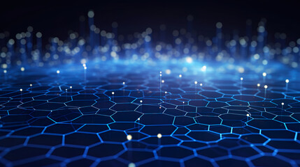 Fototapeta premium Network of lines and dots technology background. Generative Ai