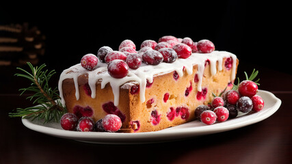 Christmas cakes desserts, cranberry cake