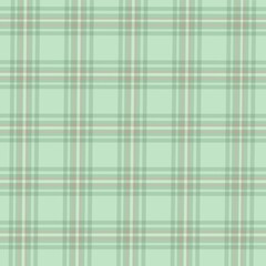 Cute pastel green Scottish tartan seamless pattern