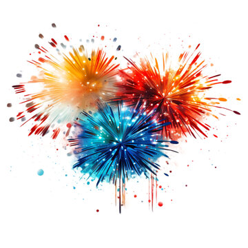 fireworks on white background, png