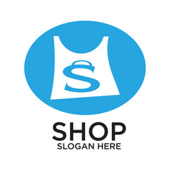 Shop logo design simple concept Premium Vector