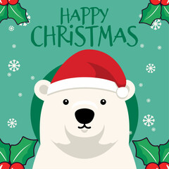 Delightful Winter Holiday with Adorable Vector Polar Bear, Christmas Cartoon Character for Children