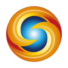 S letter sphere logo template 1