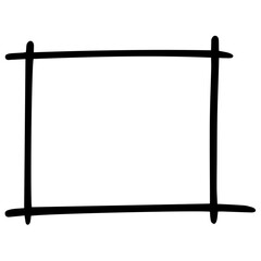 Stroke square sign doodle element vector