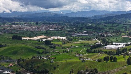 Fototapeta na wymiar Panorámica del municipio de la Unión, ubicado en el oriente de Antioquia, Colombia