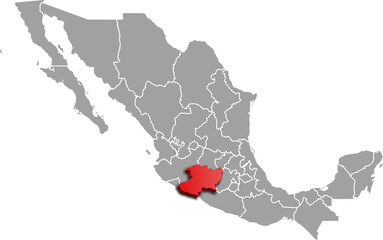 MICHOACÁN MAP MEXICO DEPARTMENT 3D MAP