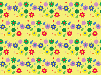 seamless pattern with flower and fruit