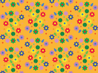 seamless pattern with flower and fruit