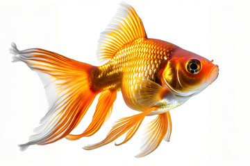 Fototapeta premium gold fish isolated on white background