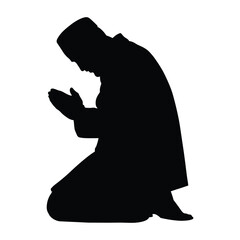 Muslim Man Praying Silhouette
